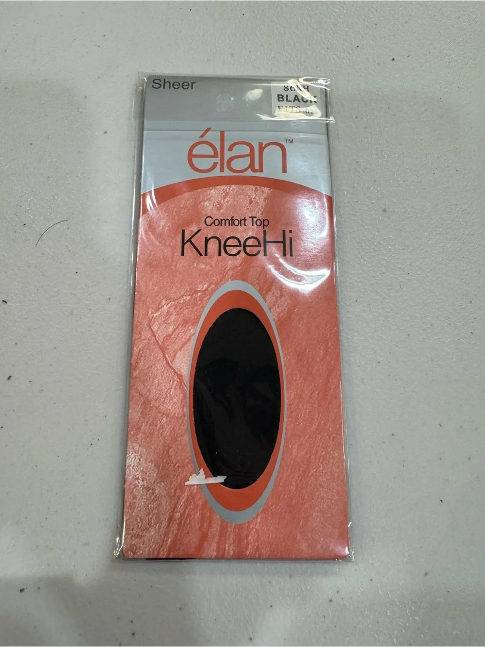 élan Comfort Top Knee-Hi Sheer Stockings in Black